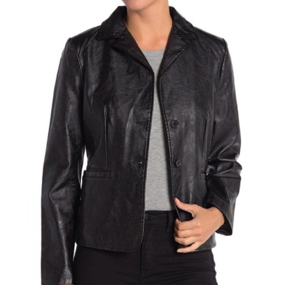 Bagatelle Garment Dyed Faux Leather Jacket sz S
